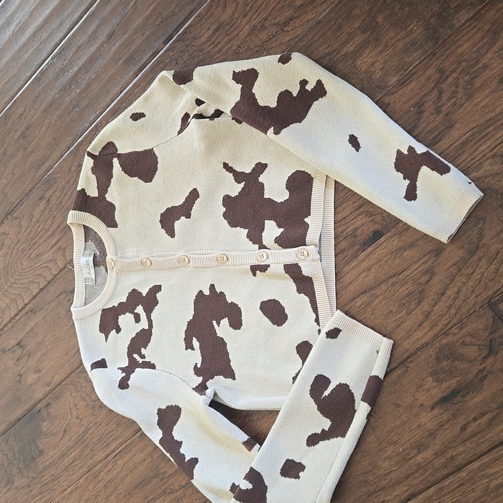 Altar'd State Cow Print Cropped Cardigan